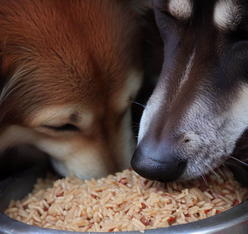 Can dogs eat brown rice with vegetables or meat