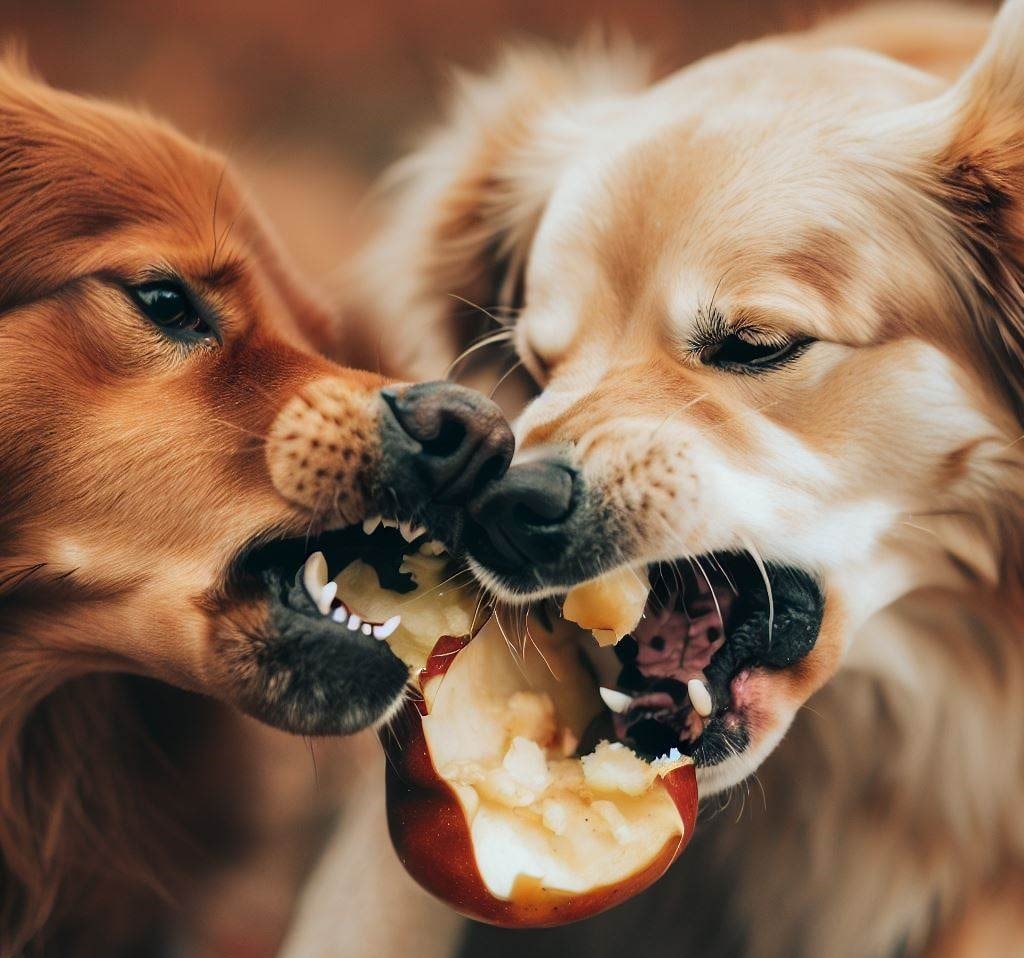 Why are apple cores harmful to dogs